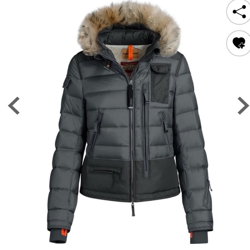 ParaJumpers nwt skimaster in size Large black down fur trim